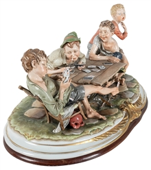 [GAMBLING – SCULPTURE] MERLI, Bruno (Italian, 20th century). The Cheaters. 