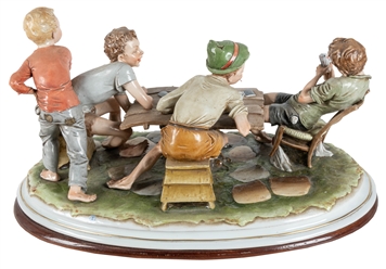 [GAMBLING – SCULPTURE] MERLI, Bruno (Italian, 20th century). The Cheaters. 