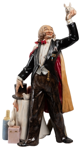  [ROBERT-HOUDIN]. Porcelain Magician Statuette. Spain: Lopez...