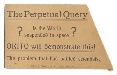  OKITO (Tobias Bamberg, 1875-1963). The Perpetual Query. Is ...