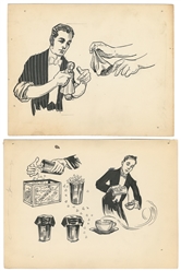  TARBELL, Harlan (1890 – 1960). Five Original Pen-and-Ink Dr...