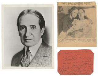  THURSTON, Howard (1869–1936). Charming Handwritten Thurston...