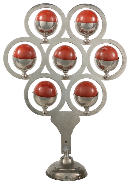  Billiard Ball Stand. European, ca. 1910. Nickel-plated stan...