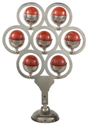  Billiard Ball Stand. European, ca. 1910. Nickel-plated stan...