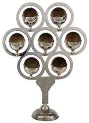  Billiard Ball Stand. European, ca. 1910. Nickel-plated stan...