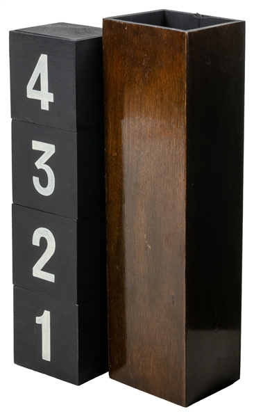  Selbits Magic Bricks. Circa 1910. Four wooden blocks, numb...