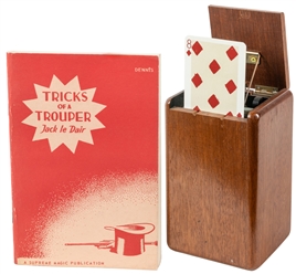  LeDair Rising Card Box. British, ca. 1950. Chosen cards ris...
