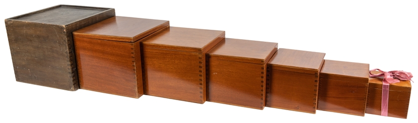  Nest of Boxes. Circa 1910. A vanished ring, coin, or watch ...