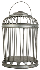  Production Cage. European, ca. 1910. Nickel-plated cylindri...