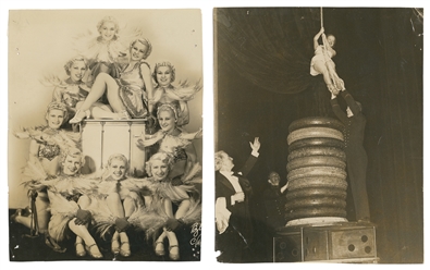  [MAGICANS – PHOTOGRAPHS] Six Photographs of Magicians and A...