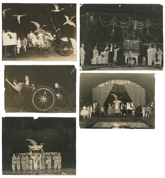  [THURSTON] Five Photographs of Thurstons Illusion Show and...