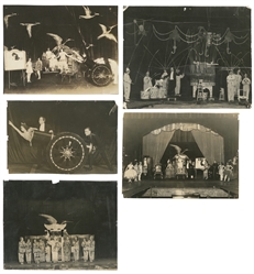  [THURSTON] Five Photographs of Thurston's Illusion Show and...