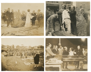  [THURSTON] Four Photographs of Thurston's Buried Alive Stun...