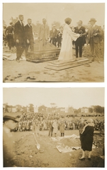  [THURSTON] Four Photographs of Thurston's Buried Alive Stun...