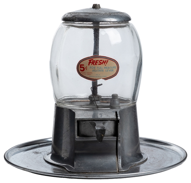  Adams-Fairfax 5 Cent Vending Machine. Aluminum body, glass ...