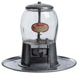  Adams-Fairfax 5 Cent Vending Machine. Aluminum body, glass ...