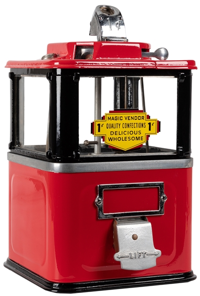  Al Hoff 1 Cent Magic Vendor Confection Machine. Red and bla...