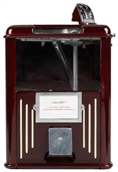  Calvert 1 Cent Gumball Vendor. Cast iron and aluminum machi...