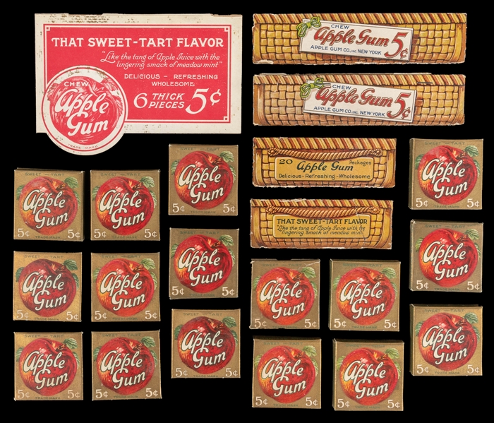  Apple Gum with Partial Original Box. New York: Apple Gum Co...