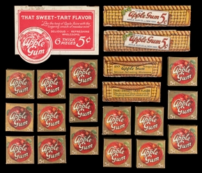  Apple Gum with Partial Original Box. New York: Apple Gum Co...