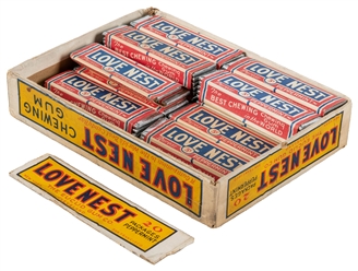  Love Nest Chewing Gum in Original Box. San Francisco: Eucli...