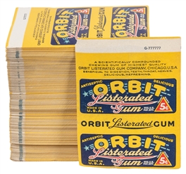  Orbit Listerated Gum. Lot of Original Wrappers. Chicago: Or...