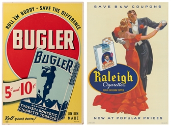  Pair of cigarette and tobacco advertising posters. American...