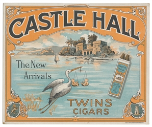  Castle Hall Twins Cigars hanging advertising sign. New York...