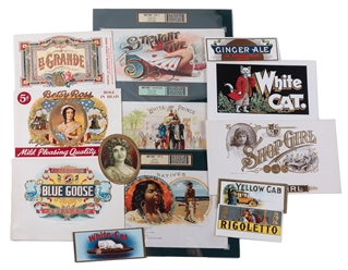  Collection of Cigar Box Labels. Circa late 19th – early 20t...