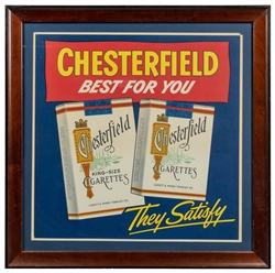  Chesterfield “Best for You / They Satisfy" Advertising Sign...