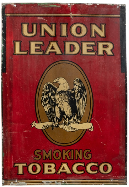  Union Leader Smoking Tobacco Tin Sign. P. Lorillard Co., ca...