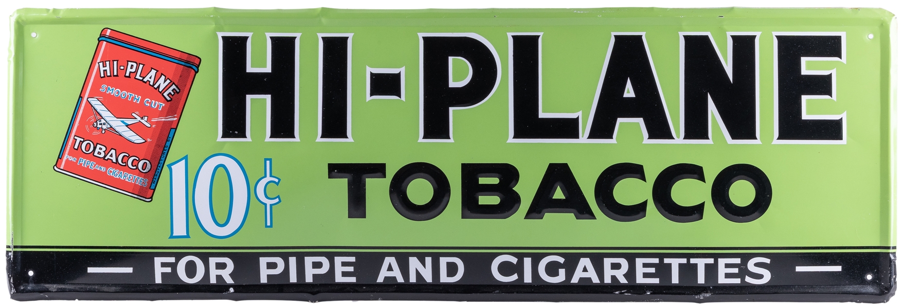  Hi-Plane Tobacco Embossed Tin Sign. Single sided embossed t...