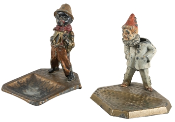  Pair of Metal Nodder Ashtrays. Austria. With one smoking fi...