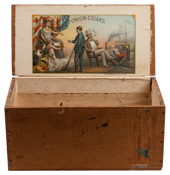  Union Cigars Cigar Box. Features two lithographs by Heppenh...