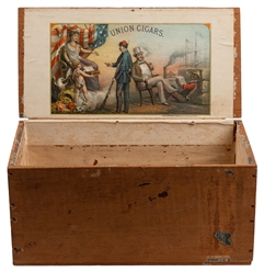  Union Cigars Cigar Box. Features two lithographs by Heppenh...