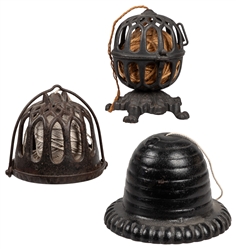  Three Country Store Cast Iron String Holders. All cast iron...