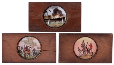  [U.S. CIVIL WAR]. Collection of 37 magic lantern slides. Ci...