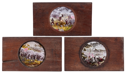  [U.S. CIVIL WAR]. Collection of 37 magic lantern slides. Ci...