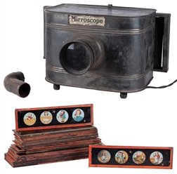  [VIEWERS]. Two optical viewers and a magic lantern slide co...