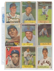  Binder of 1950s Topps and Bowman Baseball Cards. 117 cards,...