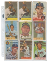  Binder of 1950s Topps and Bowman Baseball Cards. 117 cards,...
