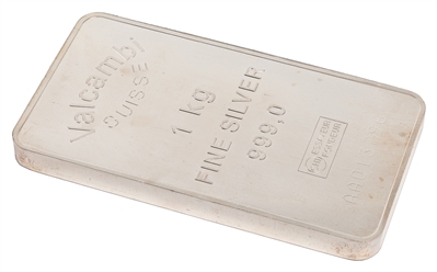  Valcambi Silver Bar (1 Kilogram). A silver bar, .999 purity...